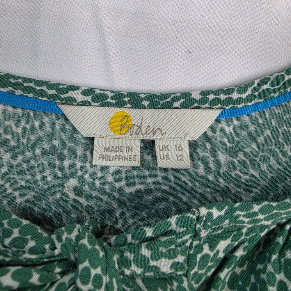 Boden Delilah Green Dotted Print Blouse - Picture 4 of 8